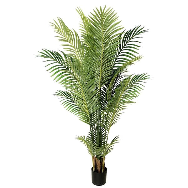 Floworld 5 ft. Artificial Palm Tree in Pot, for Indoor and Outdoor Home Decor-Living Room, Office