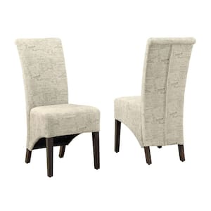 Jasmine Beige, Cappuccino Fabric Cushioned Parsons Chair (Set of 2)