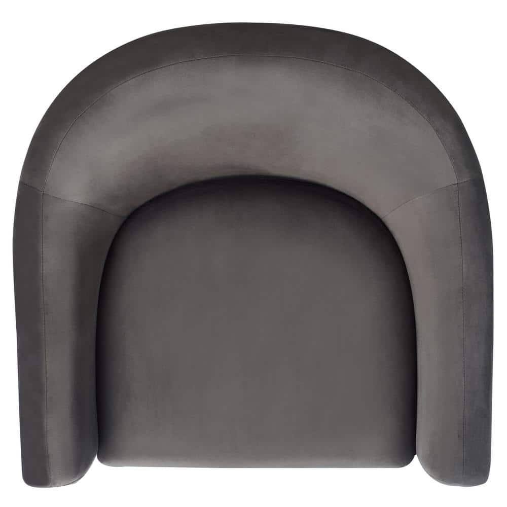 Olivia Dark Grey Velvet Contoured Accent Chair