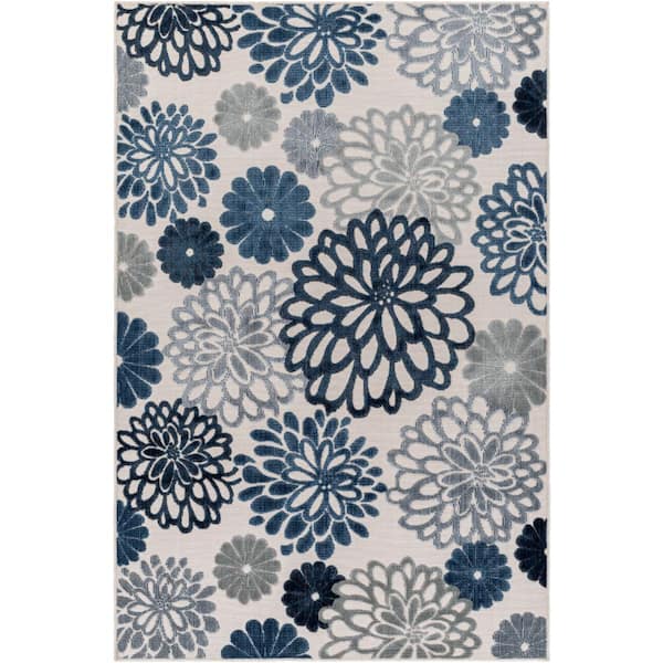 Artistic Weavers Cabo Blue/Gray Cottage 2 ft. x 4 ft. Indoor/Outdoor Area Rug