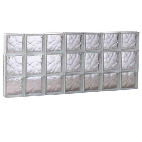 Clearly Secure 40.125 in. x 19.25 in. x 3.125 in. Frameless Wave Pattern Non-Vented Glass Block Window
