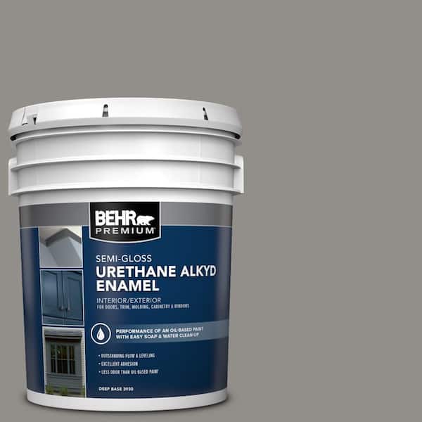 BEHR PREMIUM 5 gal. Home Decorators Collection #HDC-AC-19 Grant Gray Urethane Alkyd Semi-Gloss Enamel Interior/Exterior Paint