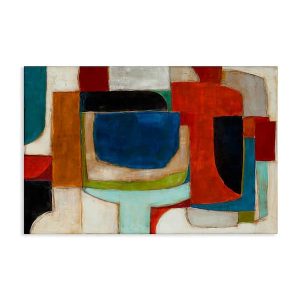 Stupell Industries Geometric Cubist Abstraction by Kippi Leonard Unframed Abstract Graphic Art Print 16 in. x 24 in.