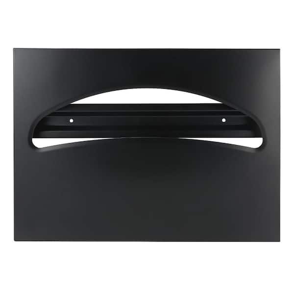 Stainless Steel Toilet Seat Cover Dispenser, Wall Mount Single or 1/2 Fold Large Toilet Seat Covers Holder, Black