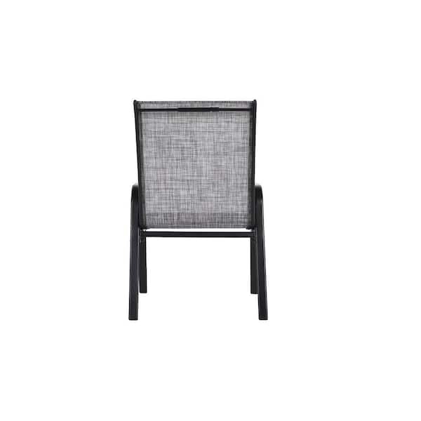 Gray Steel Outdoor Dining Chair, Patio Camping Chairs with