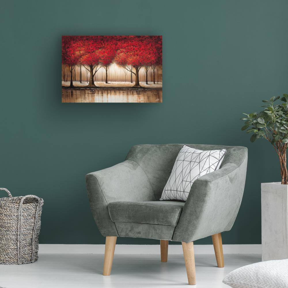Parade of Red Trees Landscape Canvas Art, 16 x 24 Inch