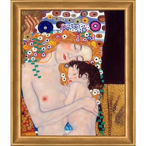 Le tree eta Della donna (Mother and Child) by Gustav Klimt Muted Gold Glow Framed People Art Print 24 in. x 28 in.