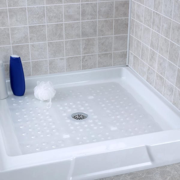 White Anti-slip Rubber Bathtub Shower Mat Suction Grip Bath Mat Extra Long 
