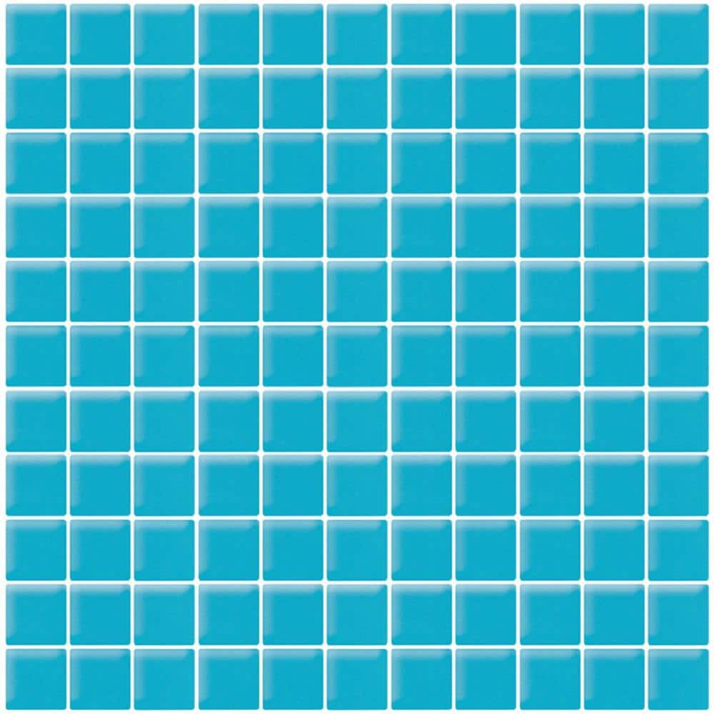 Sea Blue 4 in. x 5 in. Matte Finished Glass Mosaic Tile Sample (0.13 sq. ft./Piece) -  Apollo Tile, A88042M 1X1SMPL