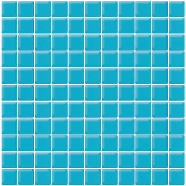 Apollo Tile Sea Blue 4 in. x 5 in. Matte Finished Glass Mosaic Tile Sample (0.13 sq. ft./Piece)