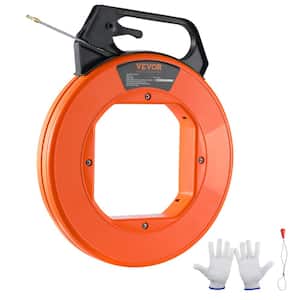 Fish Tape 100 ft. 3/16 in. Fiberglass Wire Puller Fishing Tools with Handle, Cable Puller for Wall Electrical Conduit
