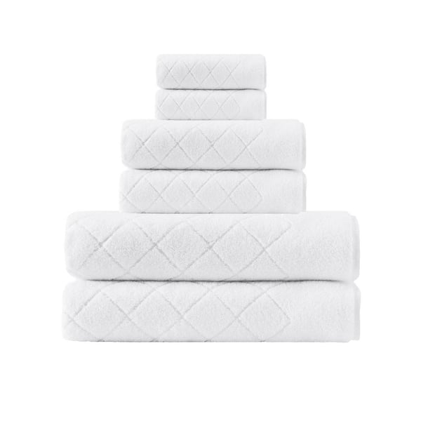 Unbranded Gracious 6-Pieces White Turkish Cotton Towel Set