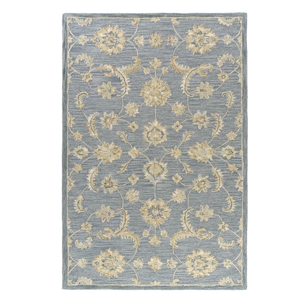 Diana Blue/Beige 2 ft. x 3 ft. Botanical Indoor Area Rug