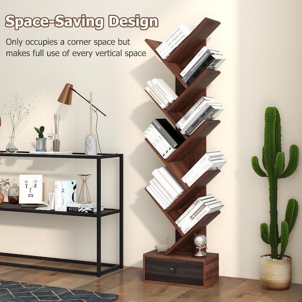 YIYIBYUS 18.1 in. Wide Wood Color 3-Shelf Floor Standing Rotating Bookcase  HG-ZH6738-068 - The Home Depot