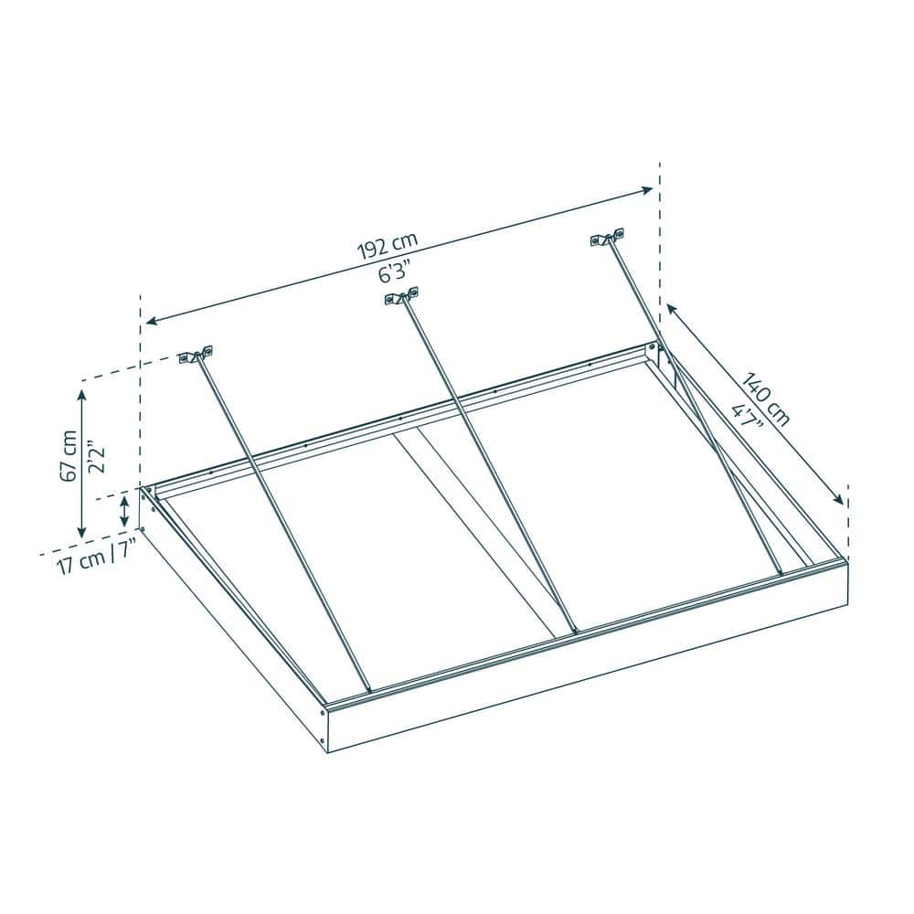 Sophia XL Gray Aluminum and Mist Acrylic Door and Window Awning