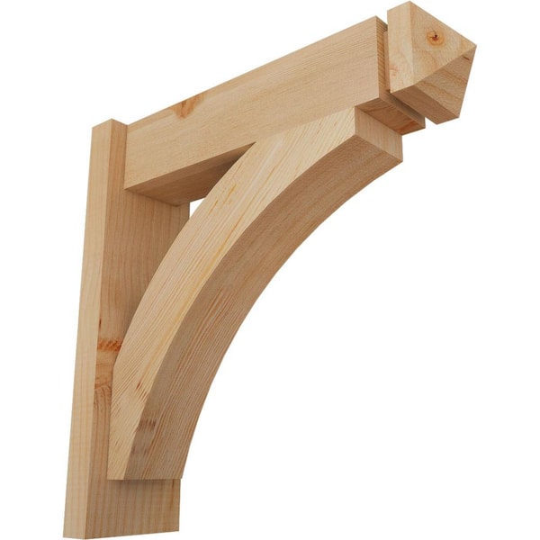 Ekena Millwork 6 in. x 20 in. x 20 in. Douglas Fir Thorton Arts and Crafts Smooth Outlooker