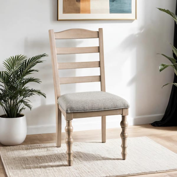 Furniture of America Carrin Light Washed White Fabric Dining Chairs (Set of 2)