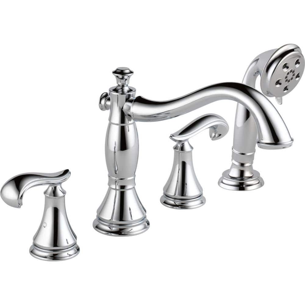 Cassidy Chrome Deck-Mount Roman Tub Faucet with Hand Shower