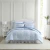 Laura Ashley Bedford 3-Piece Blue Cotton King Comforter Set ...