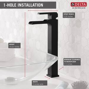 Ara Single Hole Single Handle Vessel Sink Faucet with Channel Spout in Matte Black