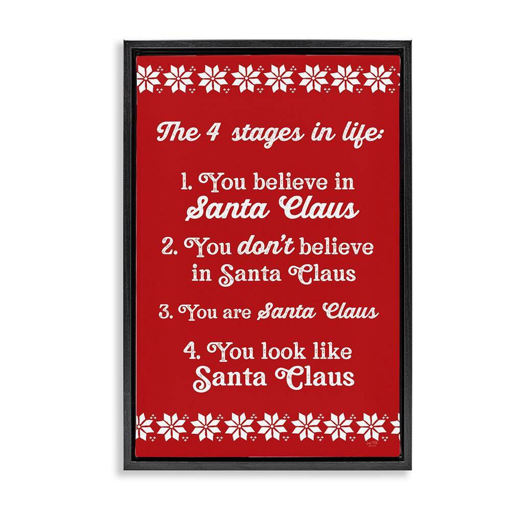 Santa Claus Four Stages in Life by Lux + Me Designs 1-Piece Black Floater Frame Typography Art Print 31 in. x 21 in. price history on PriceWatchPro