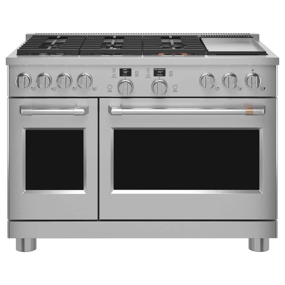 48 in. 8.25 cu. ft. Smart Double Oven Dual Fuel Range with Self-Cleaning Convection Oven in Stainless Steel price history on PriceWatchPro
