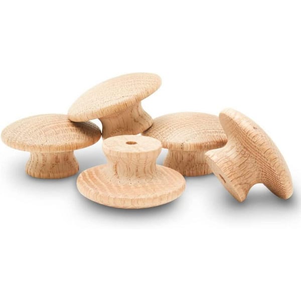 Woodpeckers Crafts Unfinished Oak Wood Knobs 1-3/4 in - (25-Pack)
