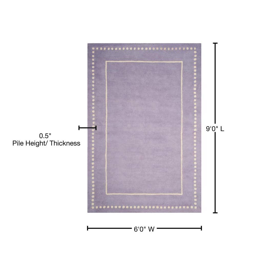 Lavender Ivory Elegance 6' x 9' Hand-Tufted Wool & Viscose Area Rug