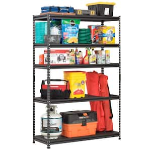 Husky Black 5-Tier Heavy Duty Steel Garage Storage Shelving (48 In. W X ...