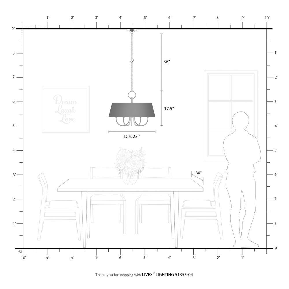 Palma Modern Retro 5-Light Black Drum Pendant Chandelier