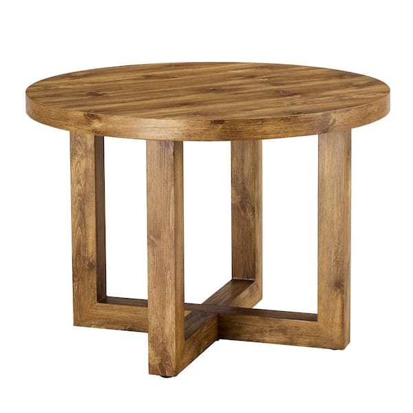 Tenleaf Brown Wood 29.9 in. H Outdoor Dining Table
