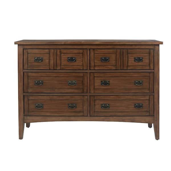 Home Decorators Collection Abrams Walnut Finish 6 Drawer Dresser (54 in W. X 36 in H.)