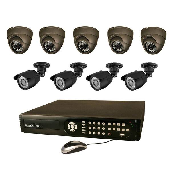Security Labs 16 CH 3 TB Hard Drive Surveillance System with (9) 700 TVL Cameras and DVD-R Option-DISCONTINUED