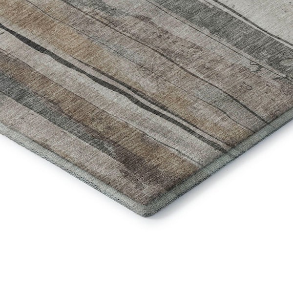 Mayfield Premium Machine Washable Abstract AMF1874 Putty 8 ft. x 10 ft. Area Rug