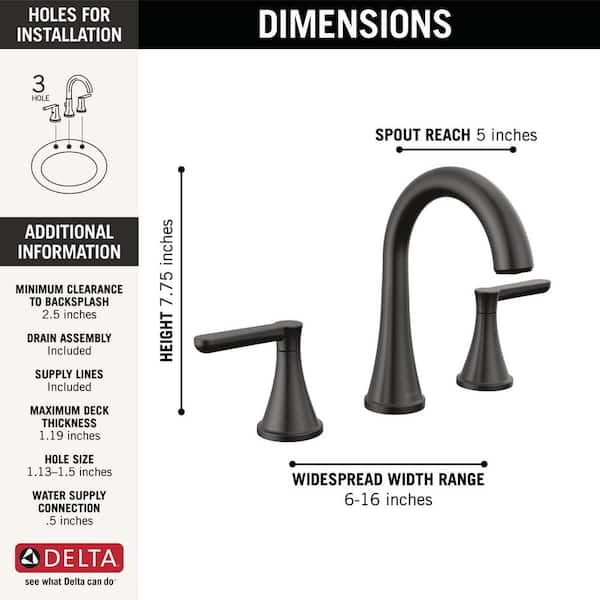 NWT Delta Alux SpotShield Brushed Nickel 2-handle Widespread WaterSense store Bathroom