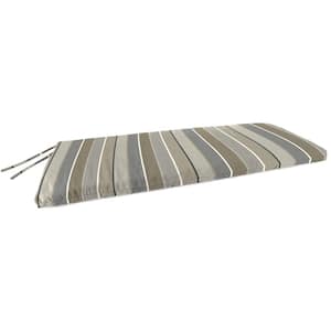 Sunbrella 48 in. x 18 in. Milano Charcoal Multicolor Stripe Rectangular Knife Edge Outdoor Settee Swing Bench Cushion