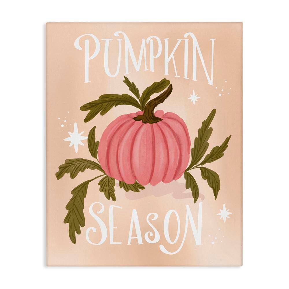 Pumpkin Season with Leaves by Isabela Schielke Unframed Nature Graphic Art Print 30 in. x 24 in. price history on PriceWatchPro