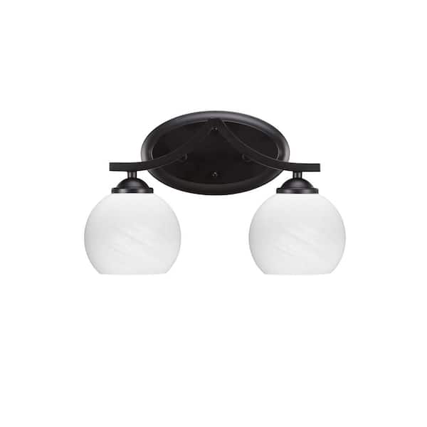Unbranded Cleveland 14.75 in. 2-Light Matte Black Vanity Light
