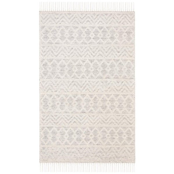 Natura 10 ft. x 14 ft. Ivory/Black Chevron Multi-Diamonds Area Rug