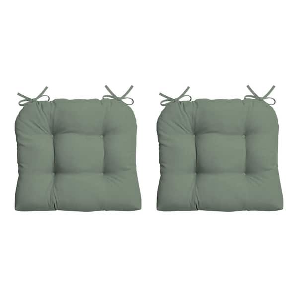 ARDEN Earth Fiber Outdoor Wicker Chair Seat Cushion, Fade Resistant Sage Green Texture (2-Pack)