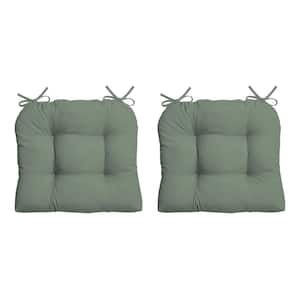 Earth Fiber Outdoor Wicker Chair Seat Cushion, Fade Resistant Sage Green Texture (2-Pack)