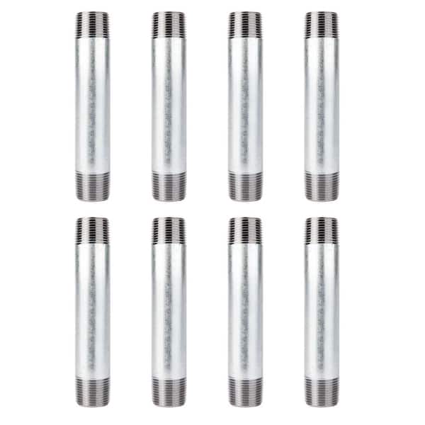 PIPE DECOR 3/4 in. x 5-1/2 in. Galvanized Steel Nipple (8-Pack)