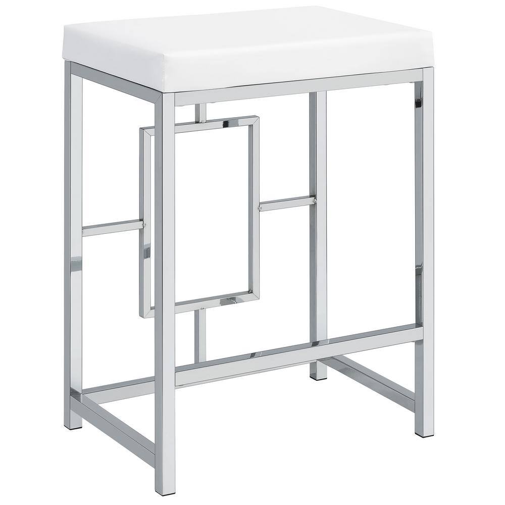 Modern Chrome and White 4-Piece Counter Height Dining Set