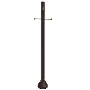 6 ft. Bronze Outdoor Lamp Post with Cross Arm and Auto Dusk to Dawn Photocell fits 3 in. Post Top Fixtures