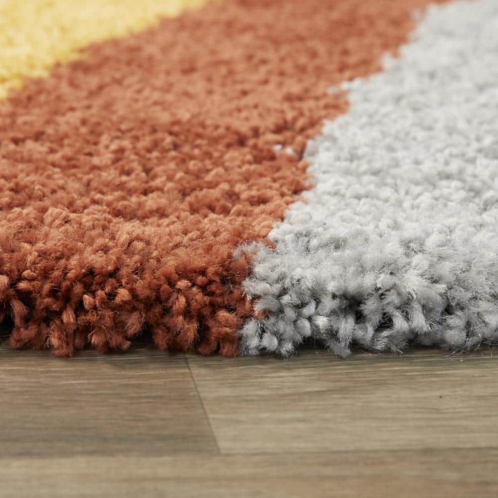 Amelia White Rainbow Shag Kids' Rug 8' x 10'