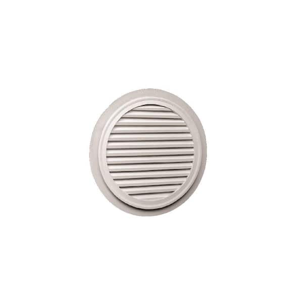Fypon 32 in. x 32 in. Round White Polyurethane Weather Resistant Gable Louver Vent