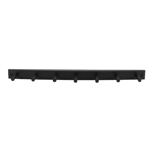 Spectrum 24 in. L Decorative Black 7-Peg Wall Mount Wood Rack 82210 - The Home  Depot