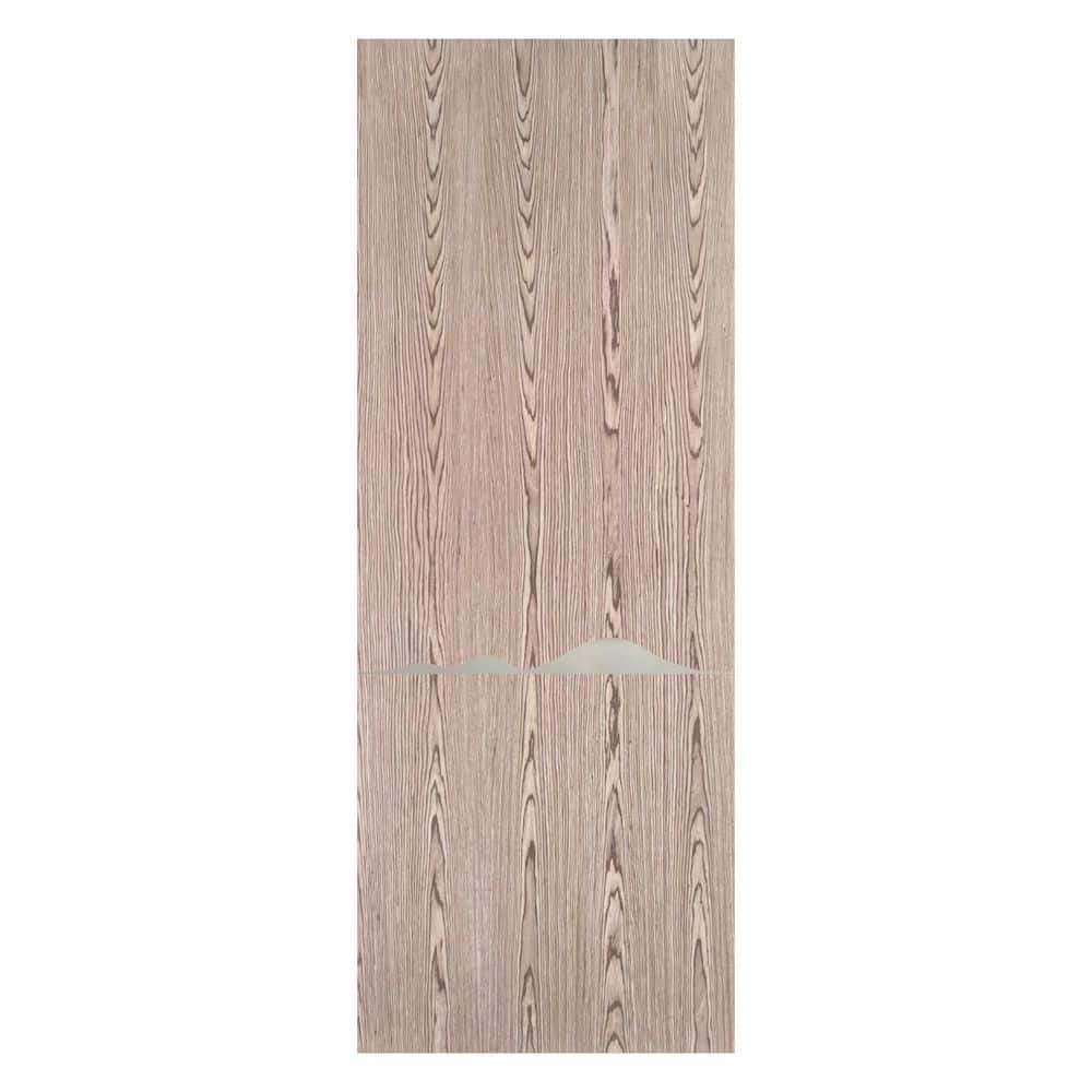 32 in. x 96 in. Julia Prefinished Solid Core Dark Oak Natural Wood Veneer Interior Door Slab with Glossy Silver Inserts price history on PriceWatchPro