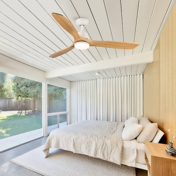 Avex 52 in. White Yellow Standard Ceiling Fan with Remote Control and Dimmable Integrated LED
