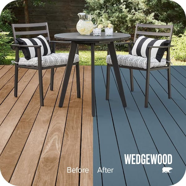 1 gal. #SC-107 Wedgewood Solid Color Waterproofing Exterior Wood Stain and Sealer